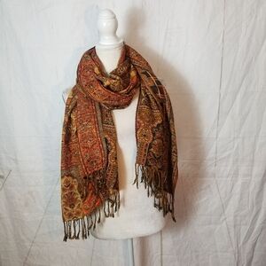 Bohemian Paisley Scarf with Fringe